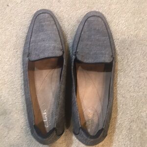 NWOT Clarks Artisan Tweed Gray/Black Slip On Loafer Style Shoes-Size 9M